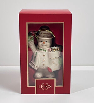 Lenox 2025 Snowman with Stocking Ornament